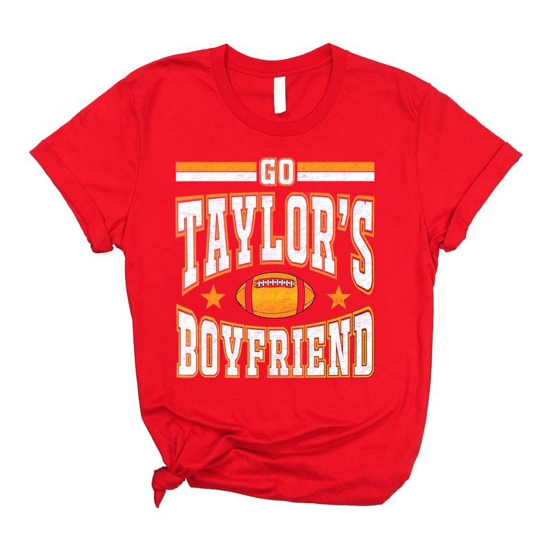 Go Taylor Boyfriend Funny Chiefs Shirt Red Color, Kansas Football Era T-Shirt