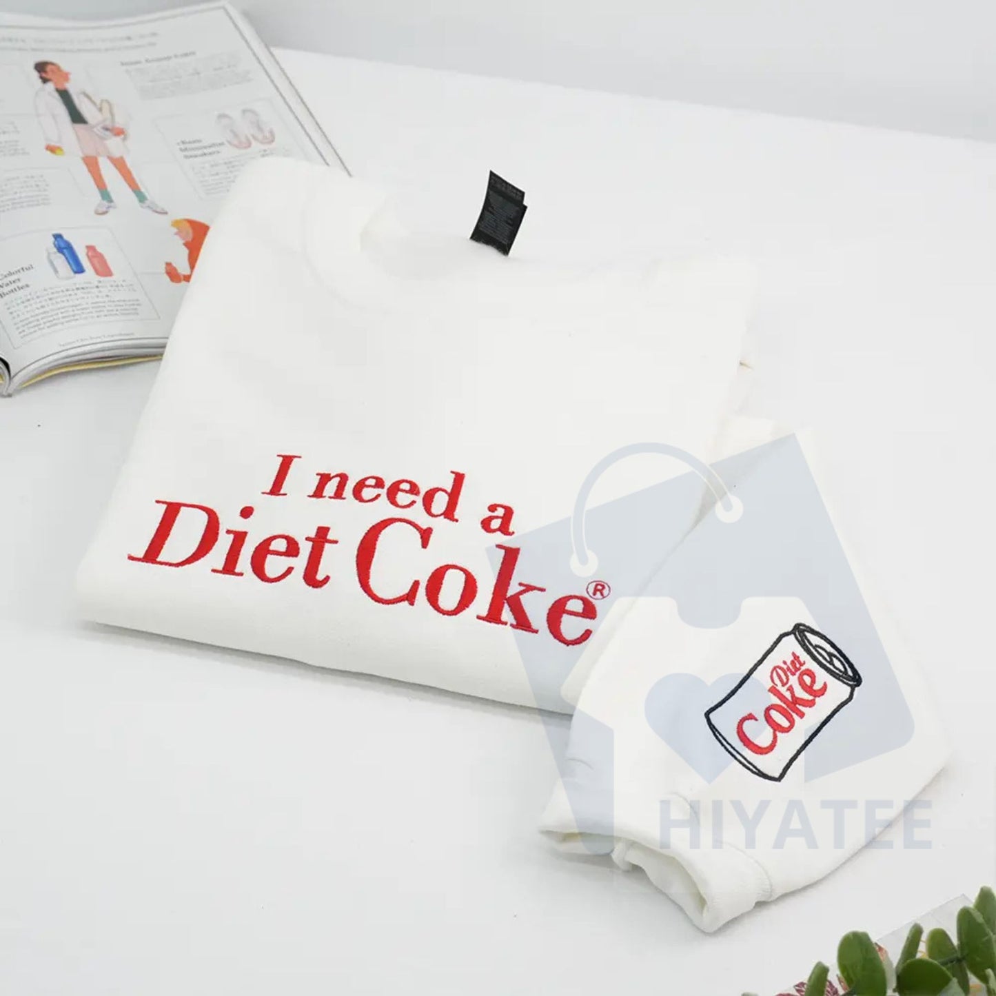 Funny Embroidered "I Need a Diet Coke" Sweatshirt – Sarcastic Caffeine Lover Crewneck