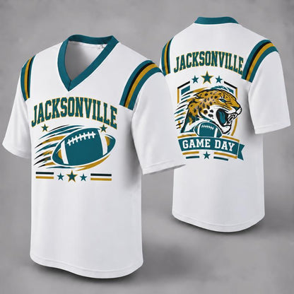 Custom Football Fan Jersey, White Mesh V-Neck Game Day Top, Unisex American Football Apparel for All 32 Teams