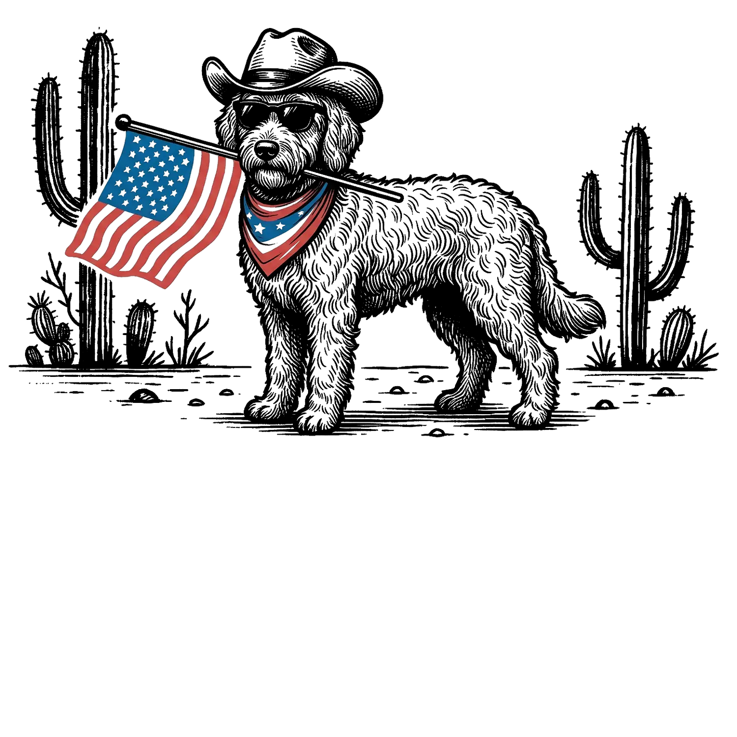 Comfort Colors® Patriotic Western Cowboy Dog Shirt – 4th of July USA Flag Dog Lover Tee
