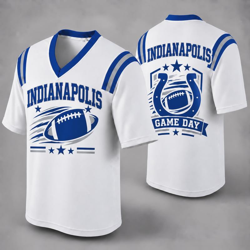 Custom Football Fan Jersey, White Mesh V-Neck Game Day Top, Unisex American Football Apparel for All 32 Teams