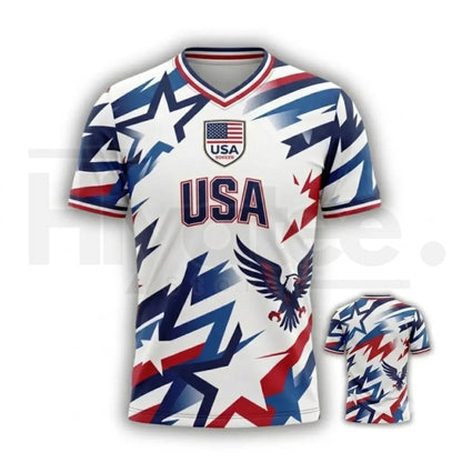 2026 USA Soccer Jersey – Patriotic V-Neck Performance Shirt for Fans