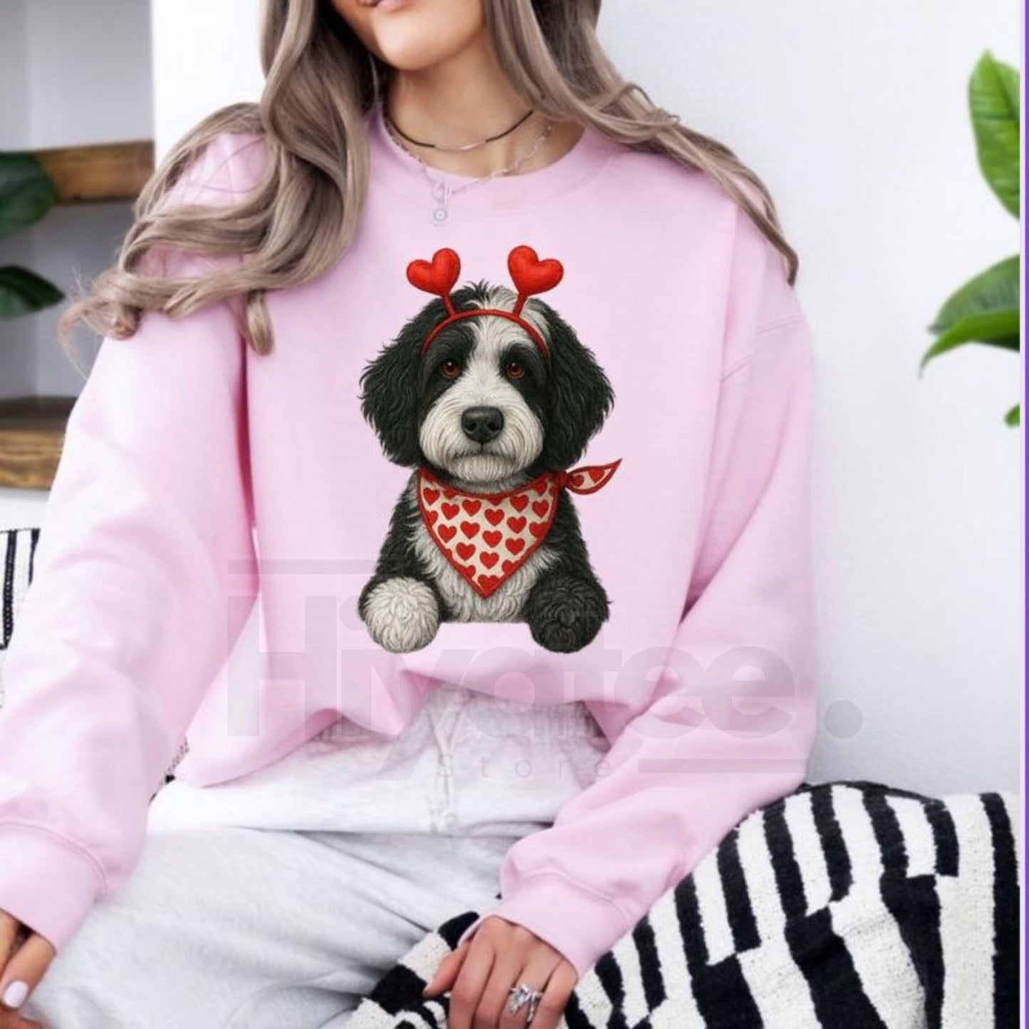 Valentines Dog Sweatshirt: Cute Custom Pet Lover Pullover, Heart Pattern Puppy Hoodie