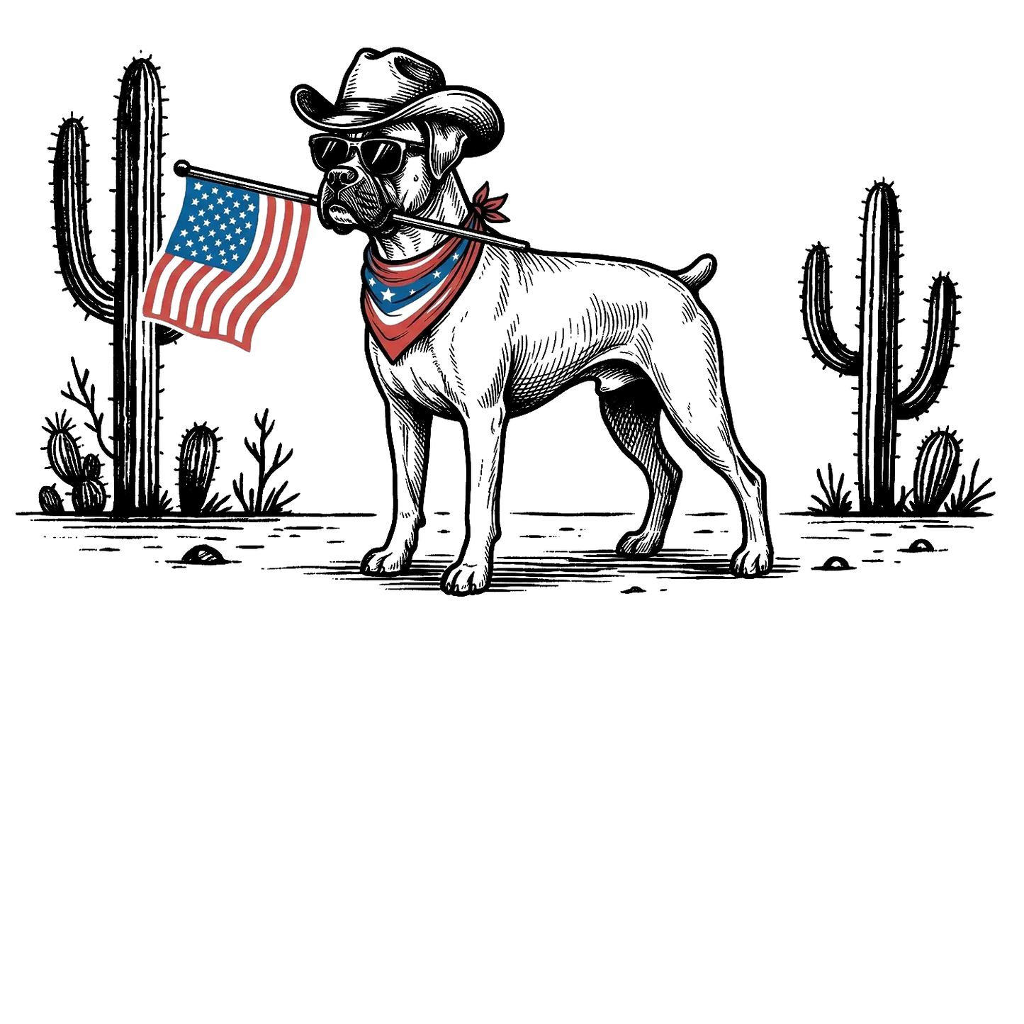 Comfort Colors® Patriotic Western Cowboy Dog Shirt – 4th of July USA Flag Dog Lover Tee