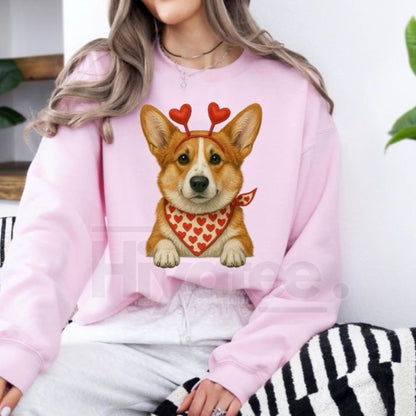 Valentines Dog Sweatshirt: Cute Custom Pet Lover Pullover, Heart Pattern Puppy Hoodie