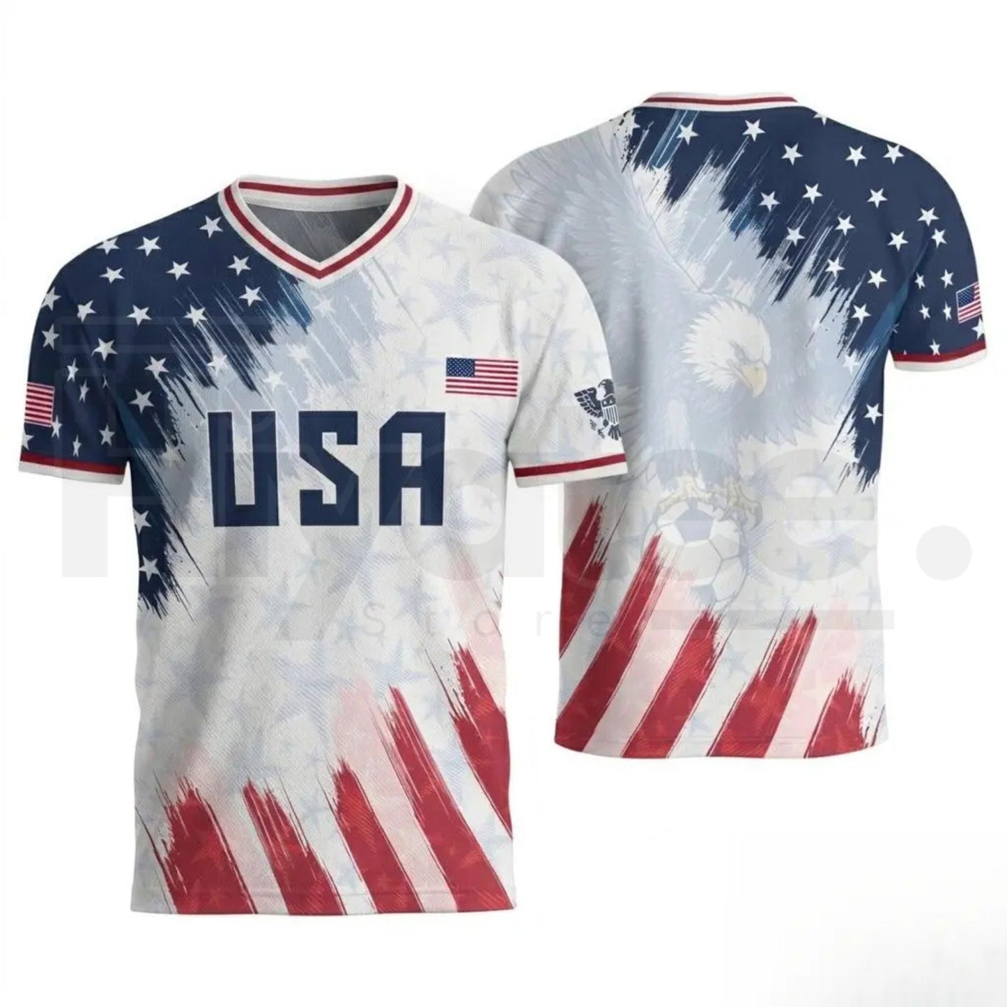 2026 USA Soccer Jersey – Patriotic V-Neck Performance Shirt for Fans