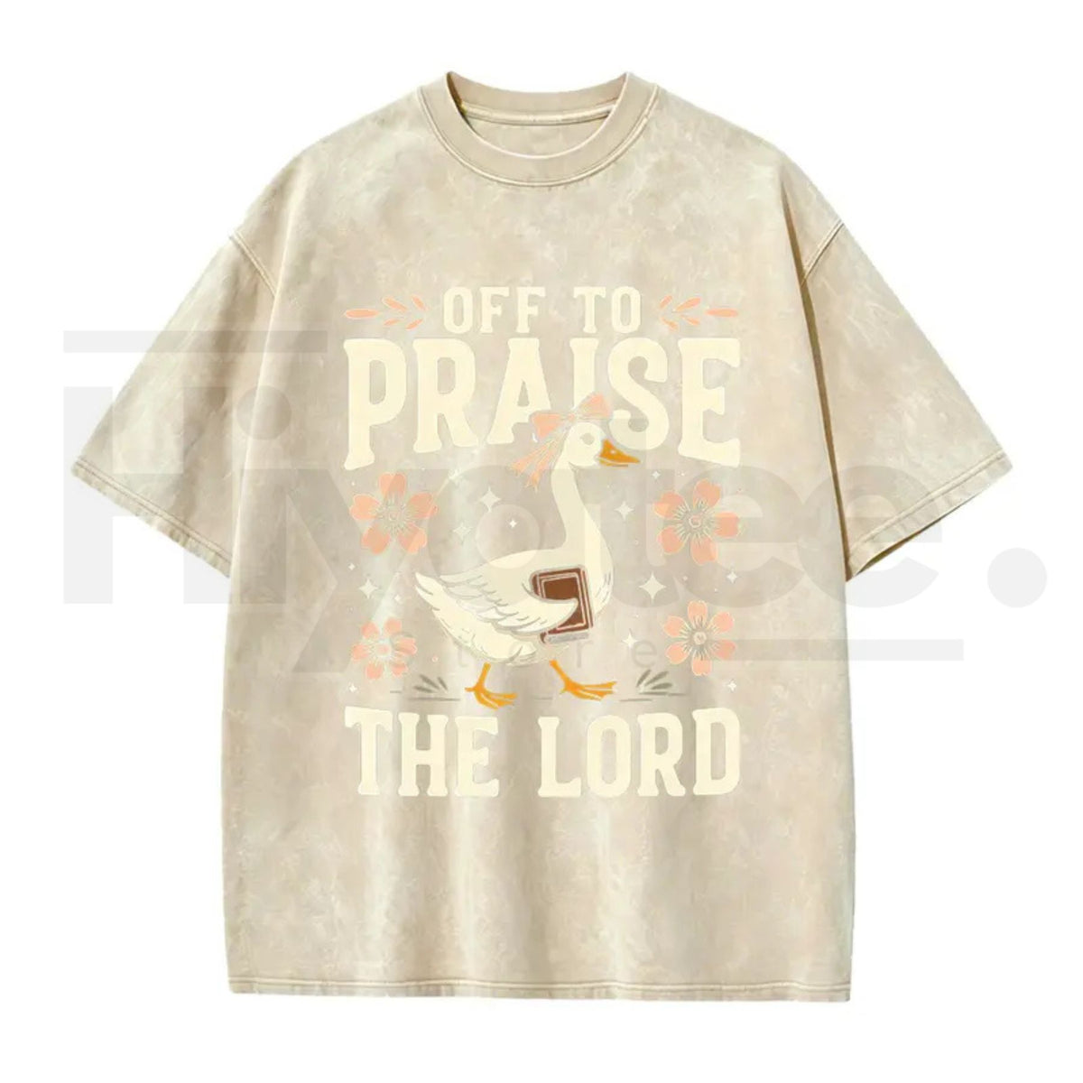 Off to Praise the Lord Faith Goose Graphic Tee – Trendy Christian Bible Verse Cotton Shirt