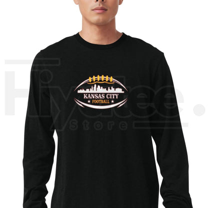 Football City Skyline Long Sleeve Tee | Game Day City Gridiron Graphic Shirt for Men & Women