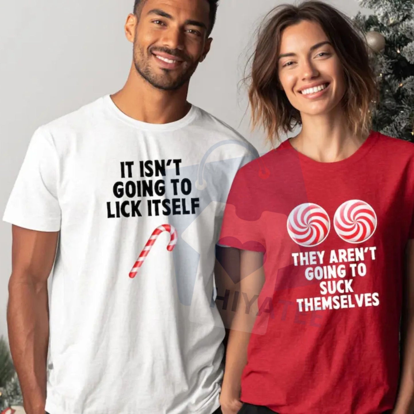 Funny Christmas Couple Shirt – Adult Humor Matching Shirts | Newlywed Holiday Gift