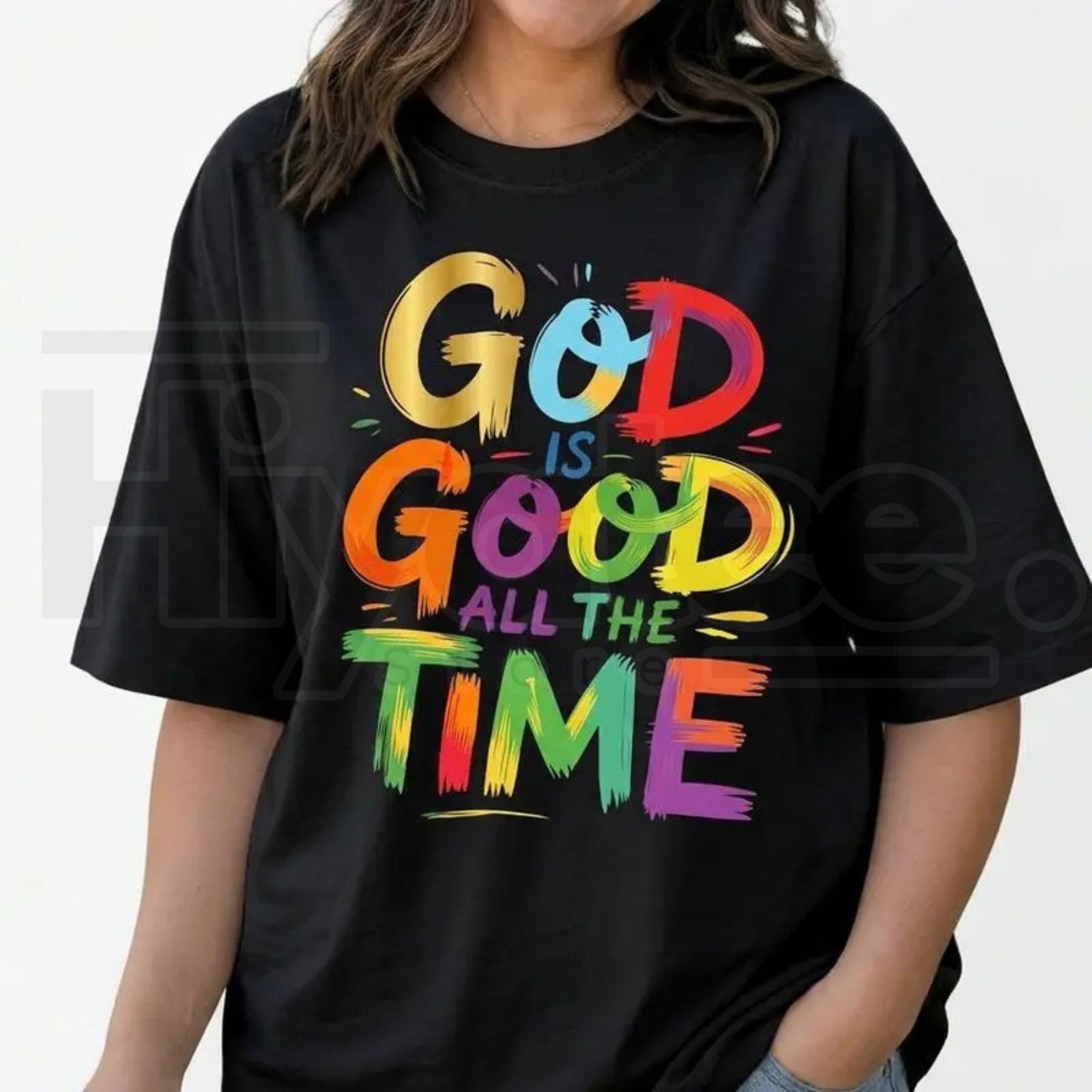 God Is Good All The Time Women's Plus Size T-Shirt – Inspirational Christian Graphic Tee