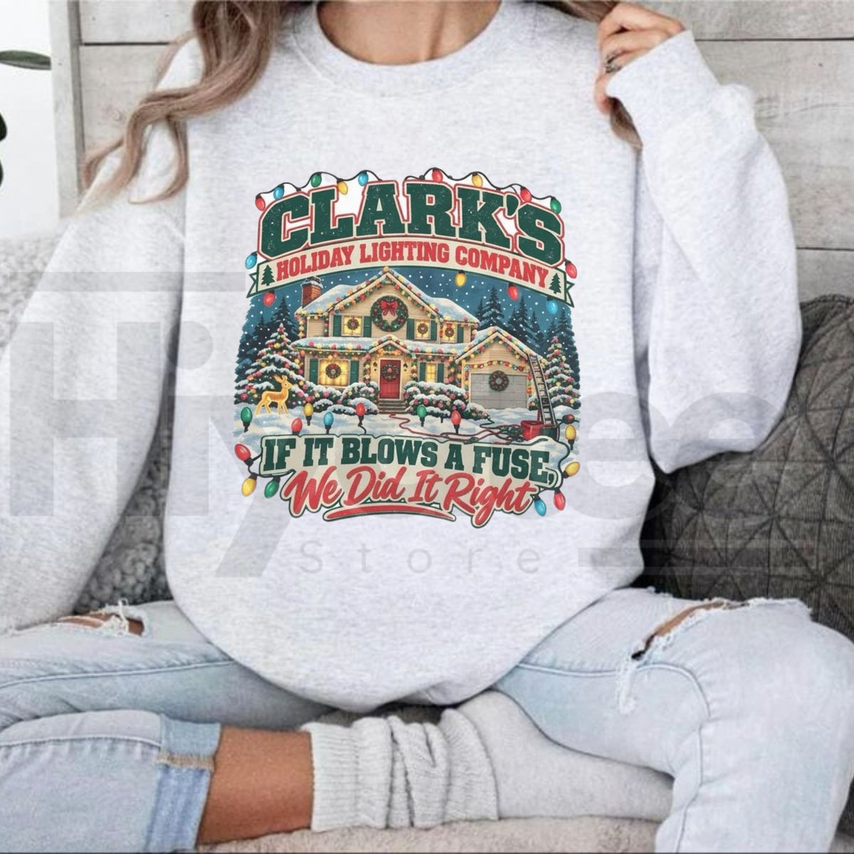 Clark’s Holiday Lighting Company Sweatshirt, Vintage Christmas Vacation Graphic Crewneck