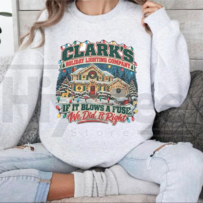 Clark’s Holiday Lighting Company Sweatshirt, Vintage Christmas Vacation Graphic Crewneck