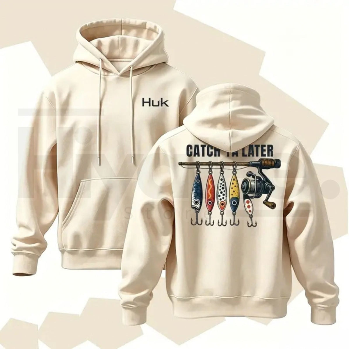 Menswear Classic Vintage American Retro Fishing Graphic Hoodie – Unisex Loose Pullover Casual Streetwear