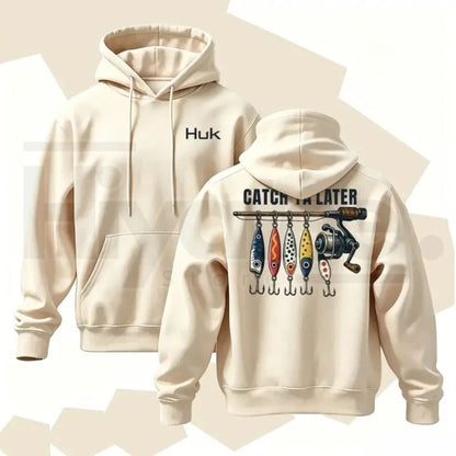 Menswear Classic Vintage American Retro Fishing Graphic Hoodie – Unisex Loose Pullover Casual Streetwear