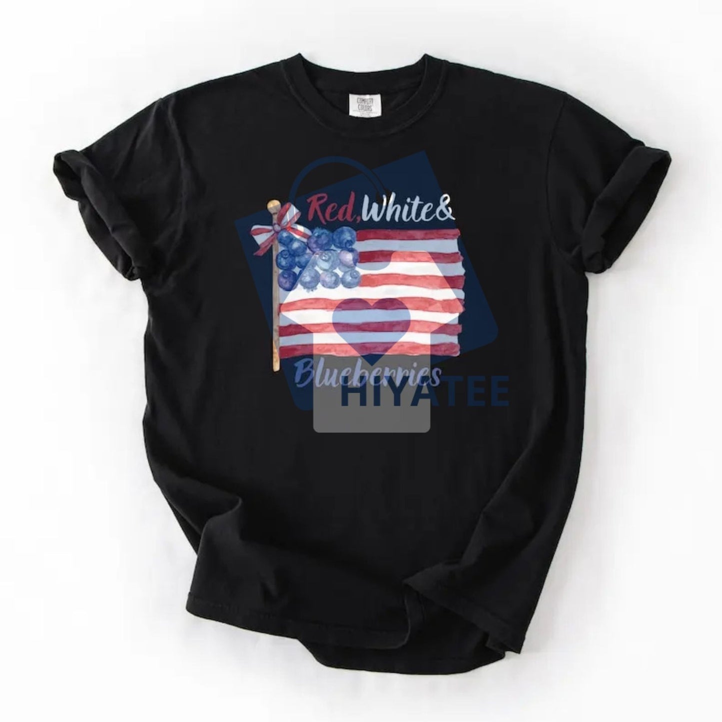Comfort Colors Red White and Blueberries T-Shirt – Funny Patriotic USA Flag Graphic Tee, Vintage Summer Fruit Shirt