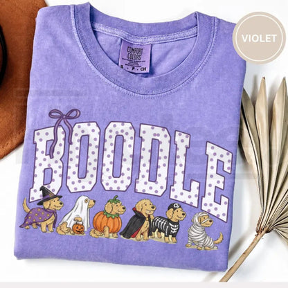 Halloween Goldendoodle Comfort Colors Funny Spooky Dog Mom Tee