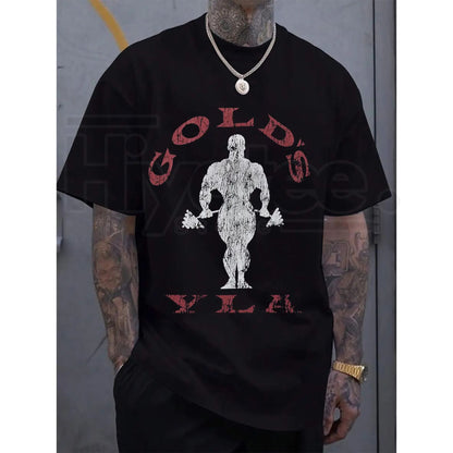 Gold's Gym Weightlifting Graphic Tee – Men's 100% Cotton Bodybuilding T-Shirt
