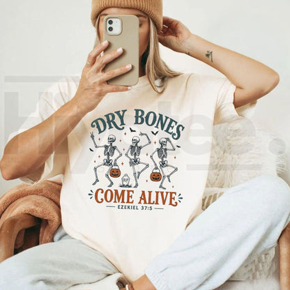 Comfort Colors Dry Bones Come Alive Christian Halloween Tee