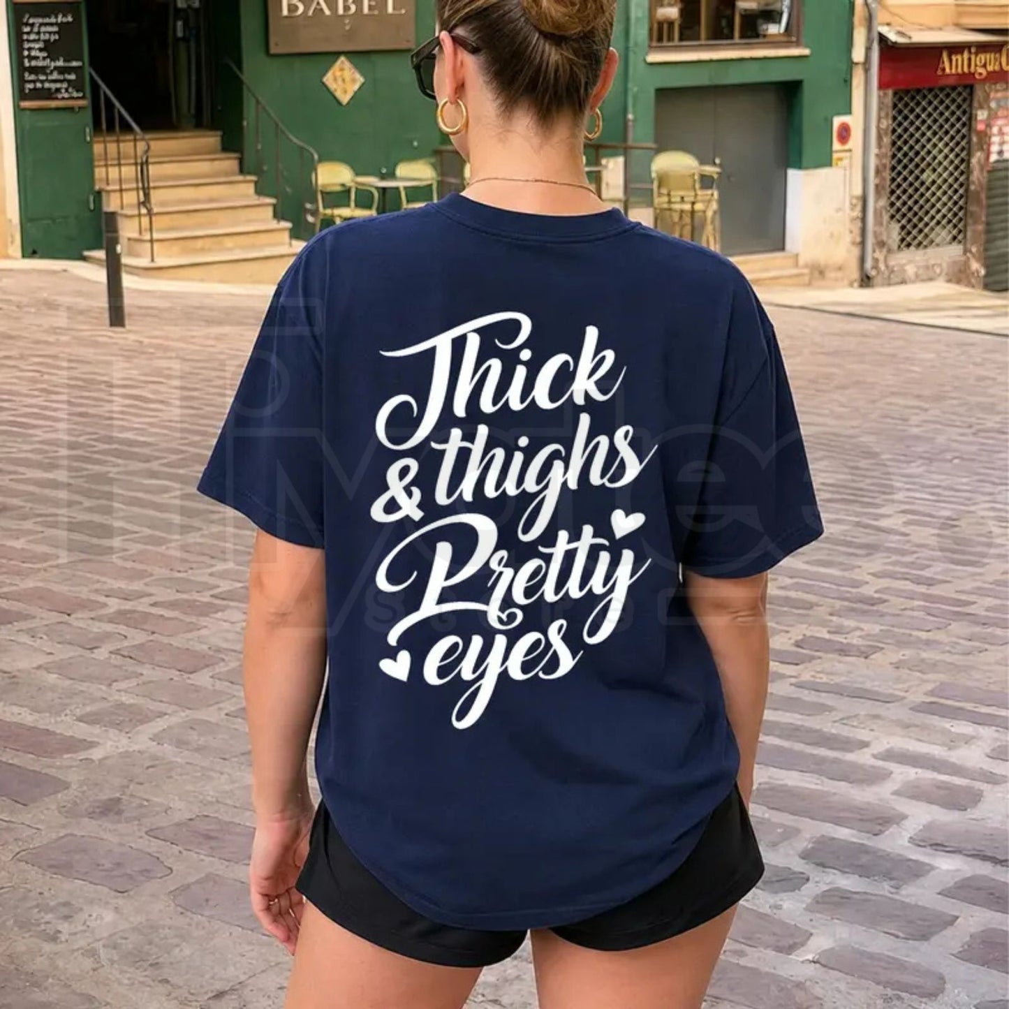 Thick Thighs Pretty Eyes Gym T-Shirt – Funny Fitness & Workout Graphic Tee