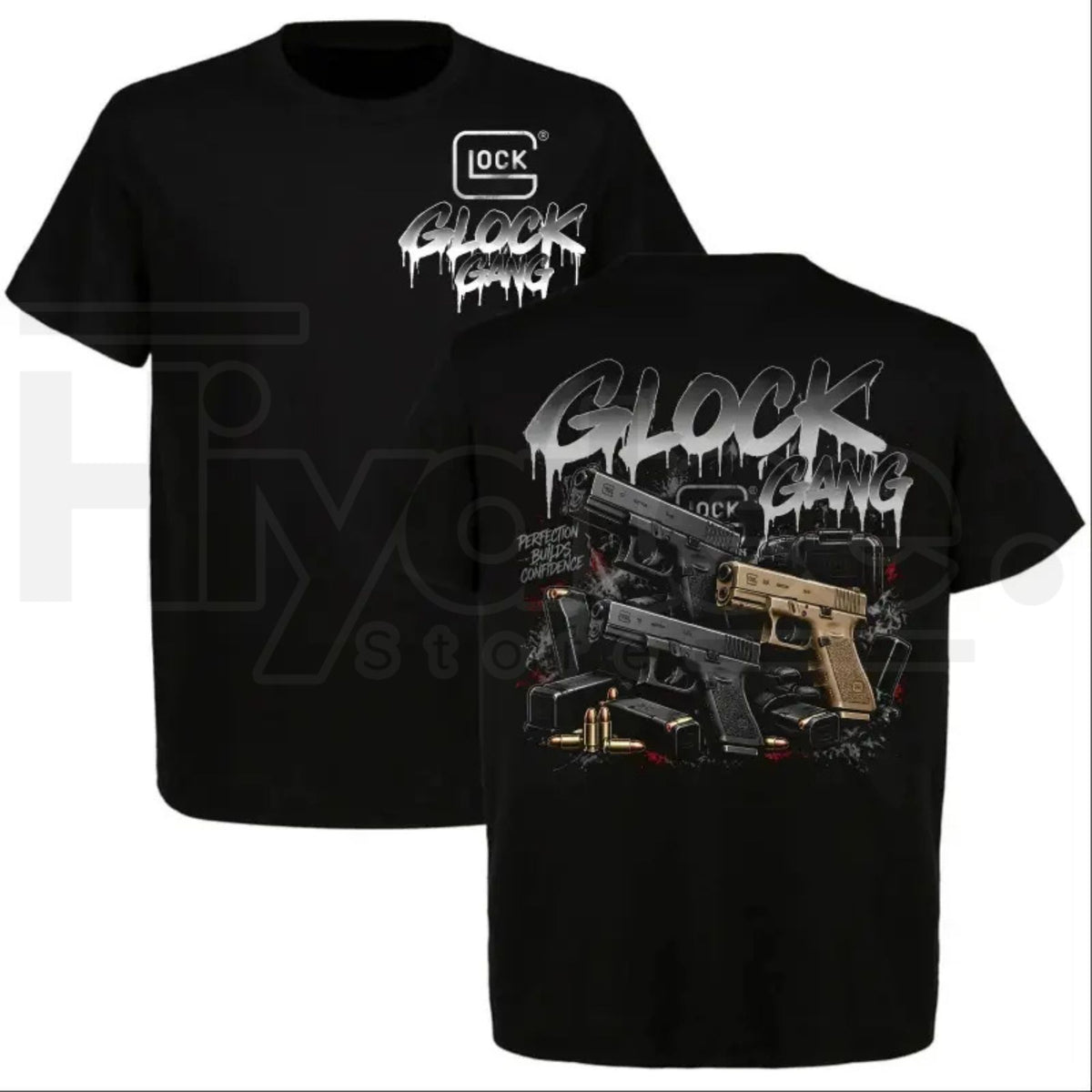 Glock Tactical T-Shirt – Perfection Builds Confidence Glock Gang Graphic Tee