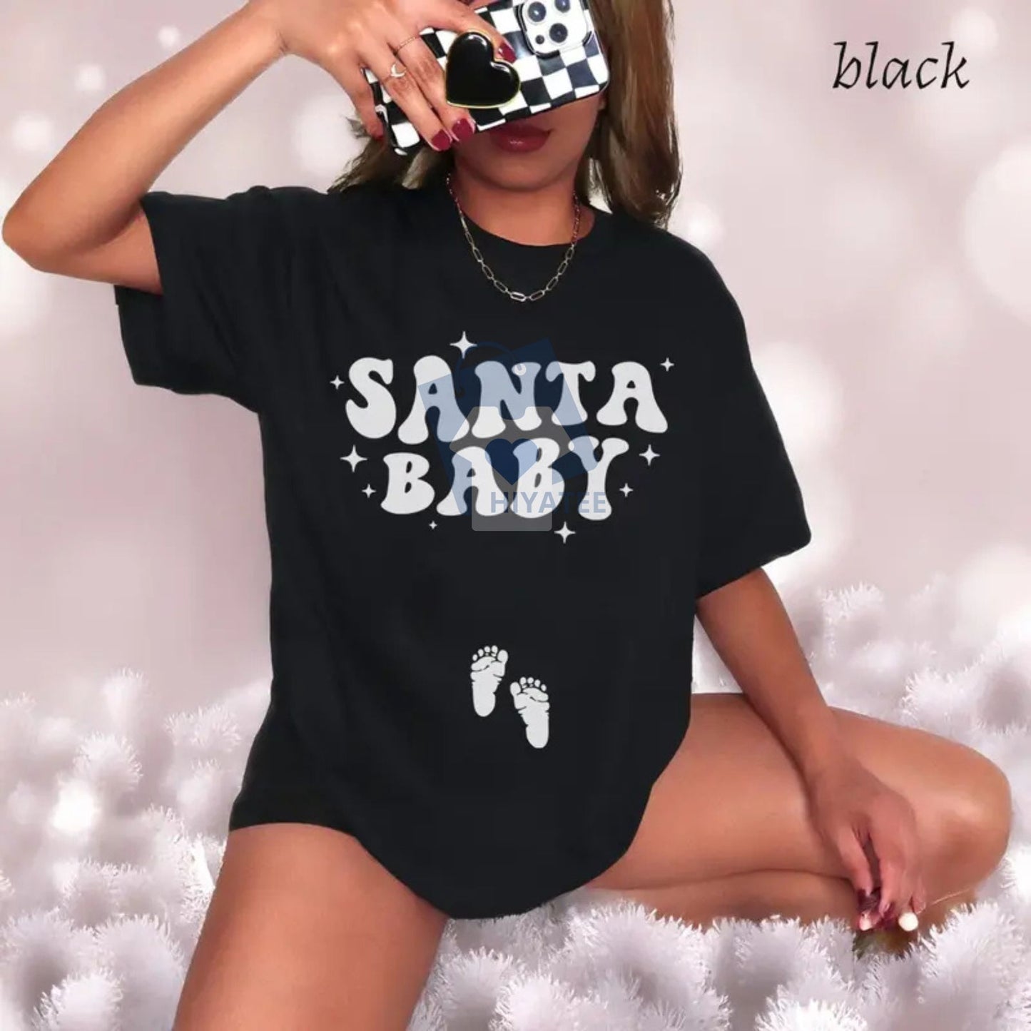 Christmas Pregnancy Announcement Sweatshirt – Santa Baby Shirt, Festive Pregnant Tee, New Mom Baby Announcement, Christmas Maternity