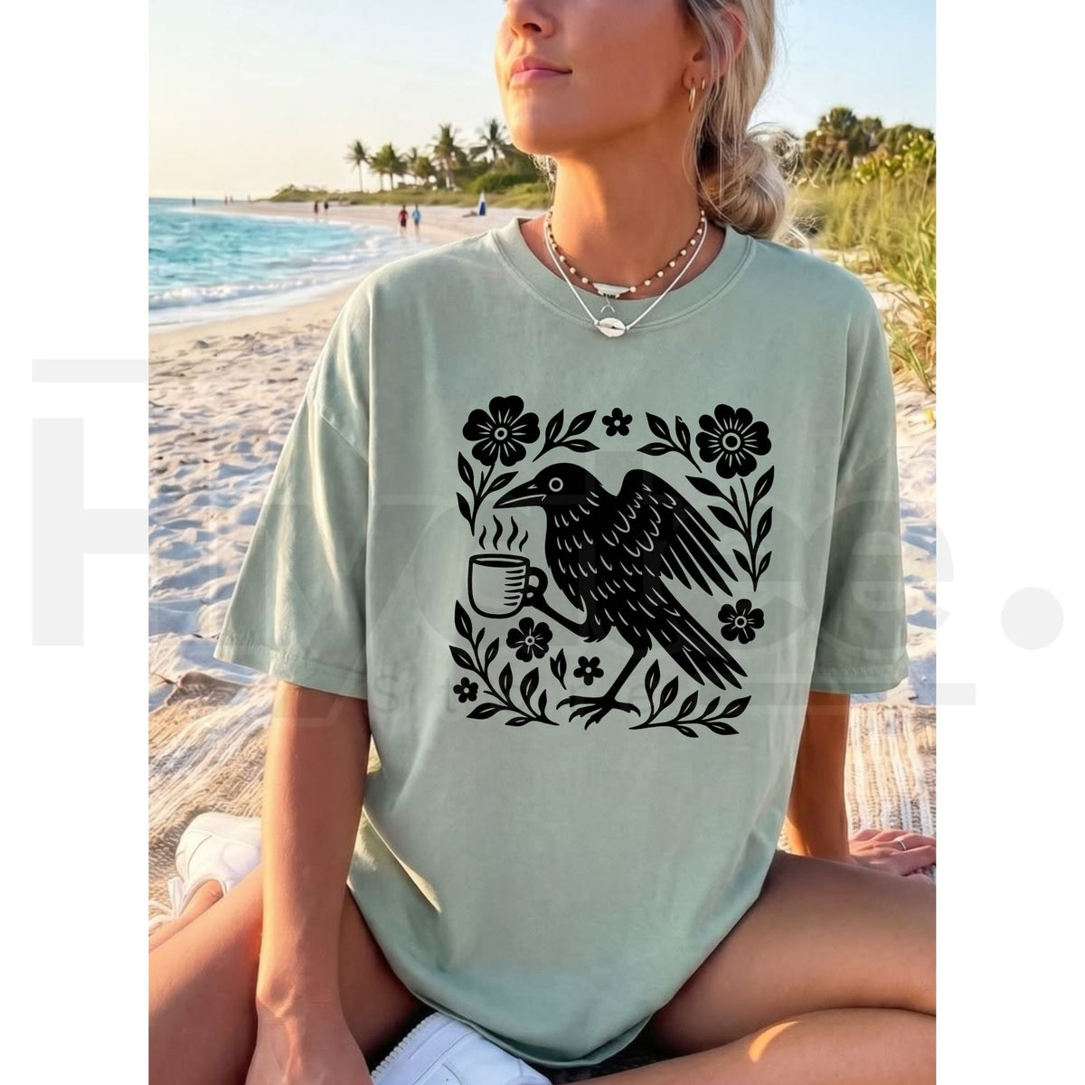Comfort Colors Boho Crow Coffee Vintage Tee