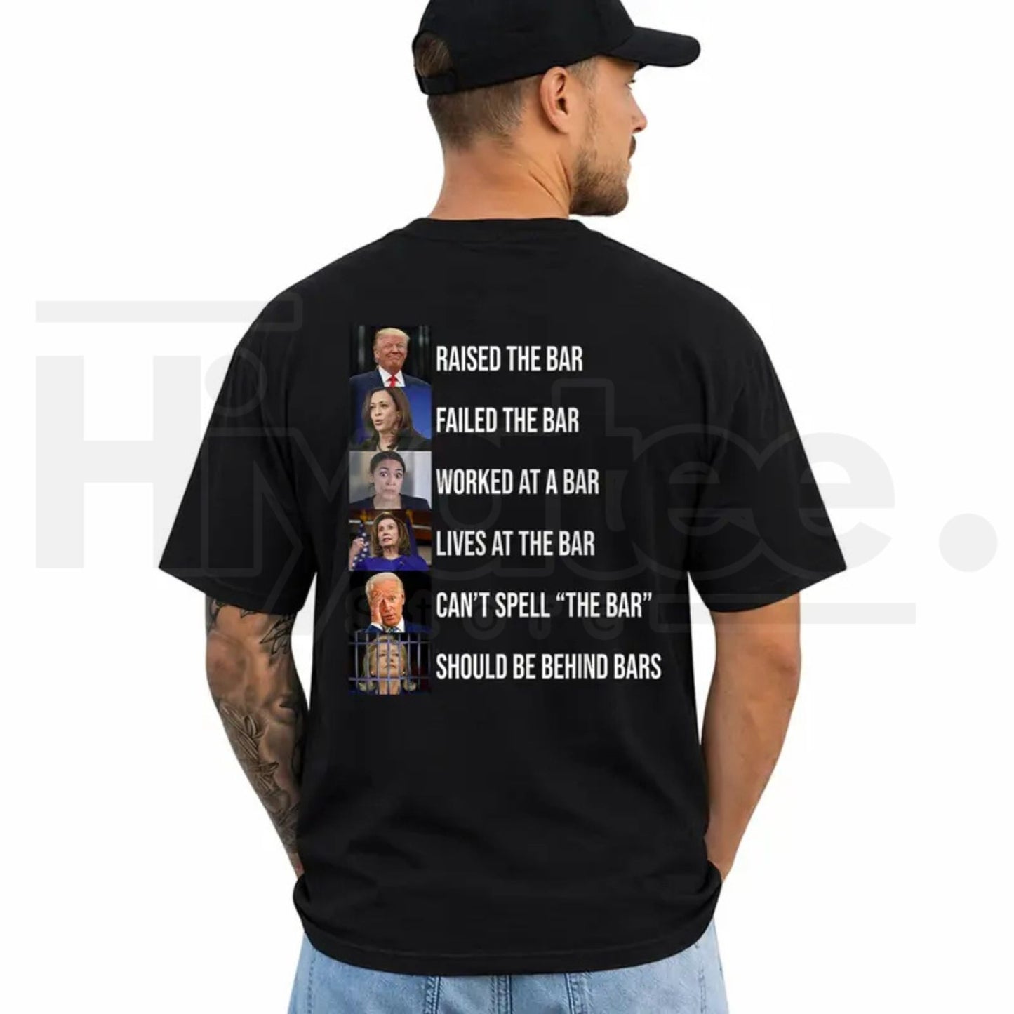 Raised The Bar Typography T-Shirt – Short Sleeve Printed Graphic Shirt, Daily Casual Cotton Menswear for Men & Women