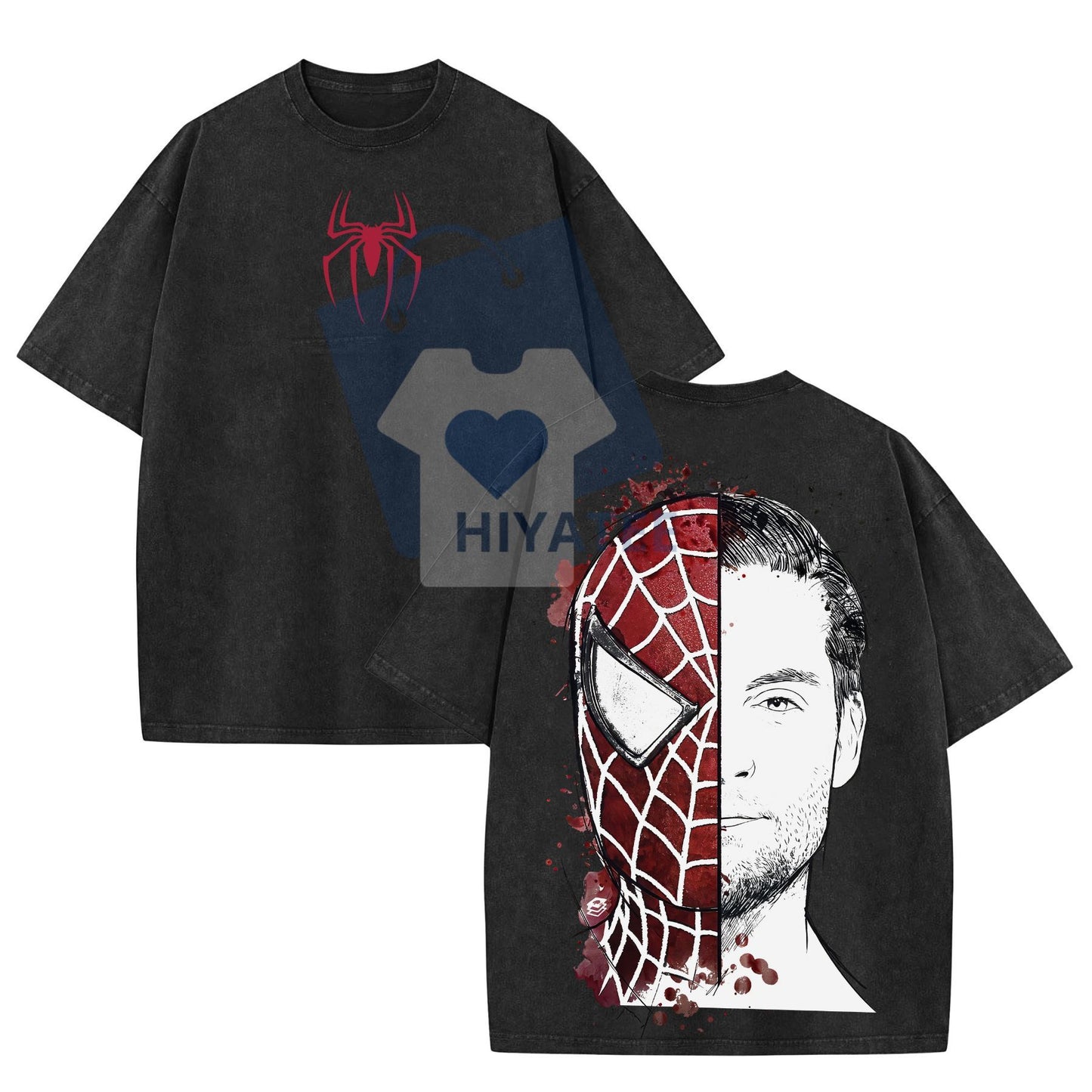 The Dark Style Trio Spider-Man T-Shirt – No Way Home Graphic Tee, Oversized Premium Cotton Streetwear