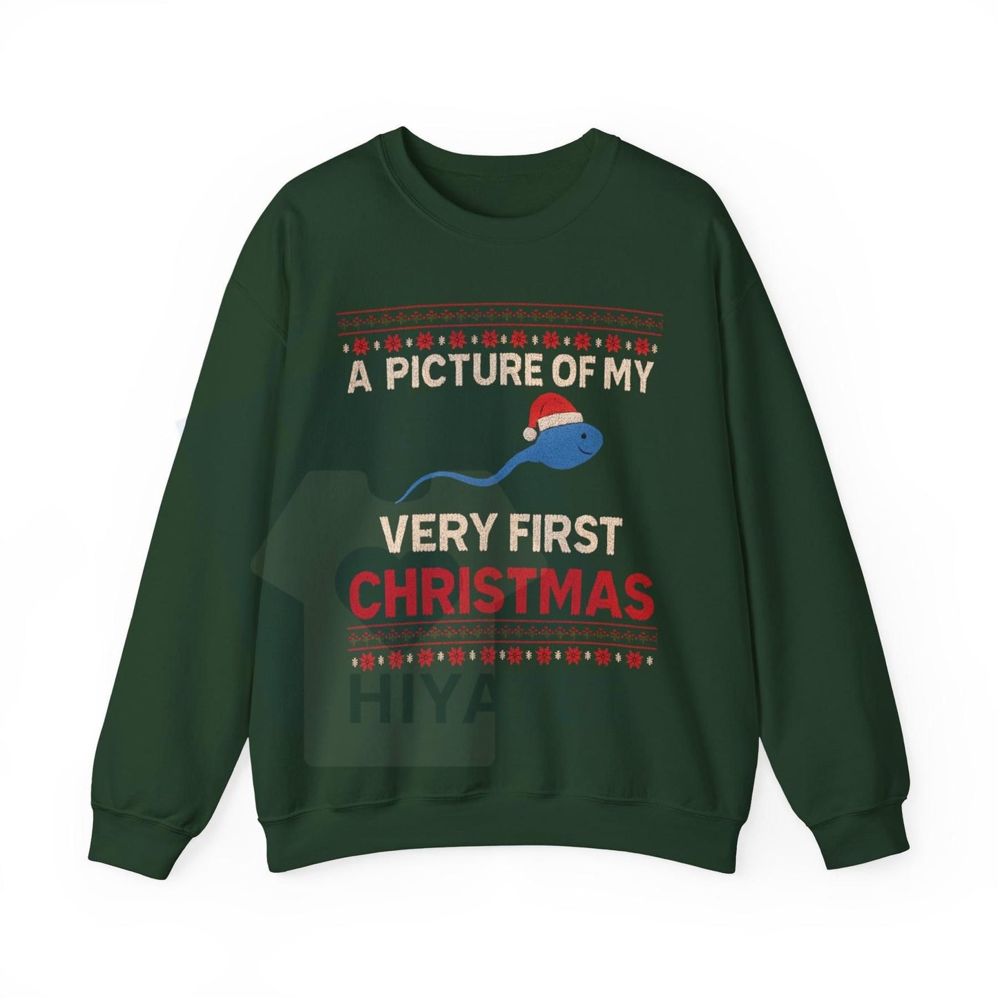 A Picture Of My Very First Christmas Sweatshirt: Funny Unisex Heavy Blend Crewneck, Santa Hat Ugly Sweater, Gag Gift for Men and Women
