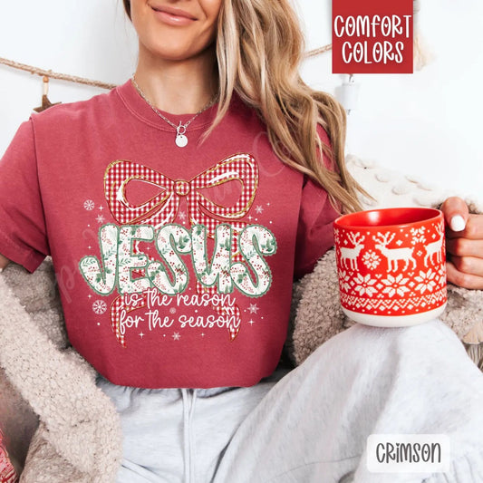 Jesus Is The Reason Shirt – Comfort Colors Trendy Women's Religious Christmas T-shirt, Faith Holiday Tee