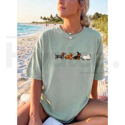 Halloween Dachshund Wiener Dog Spooky Season Comfort Colors Tee