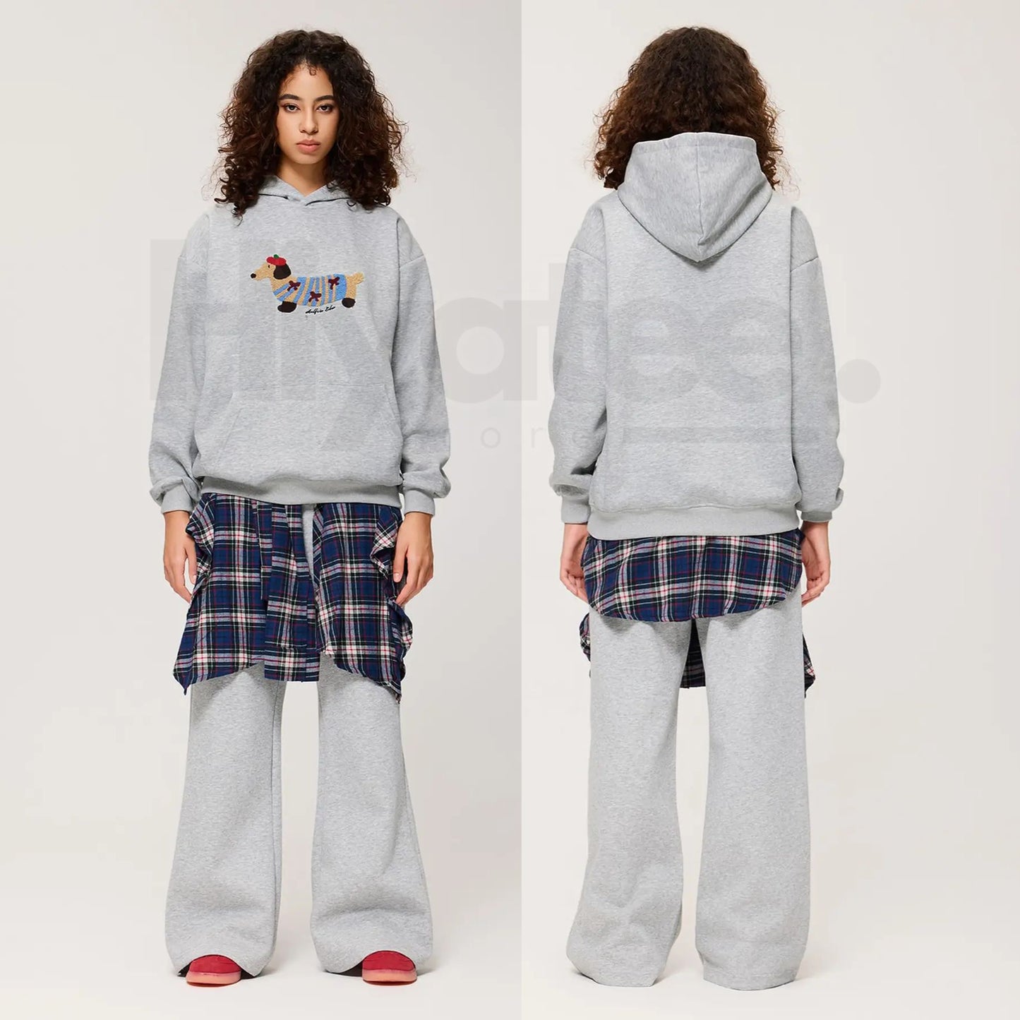 Aelfric Eden Cartoon Dog Hoodie – Embroidered Oversized Pullover