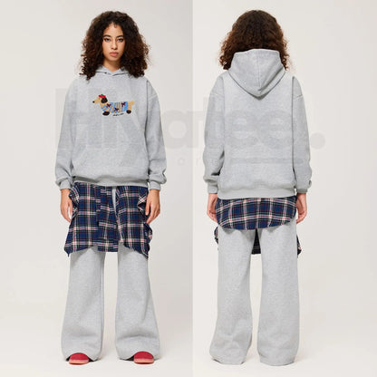 Aelfric Eden Cartoon Dog Hoodie – Embroidered Oversized Pullover