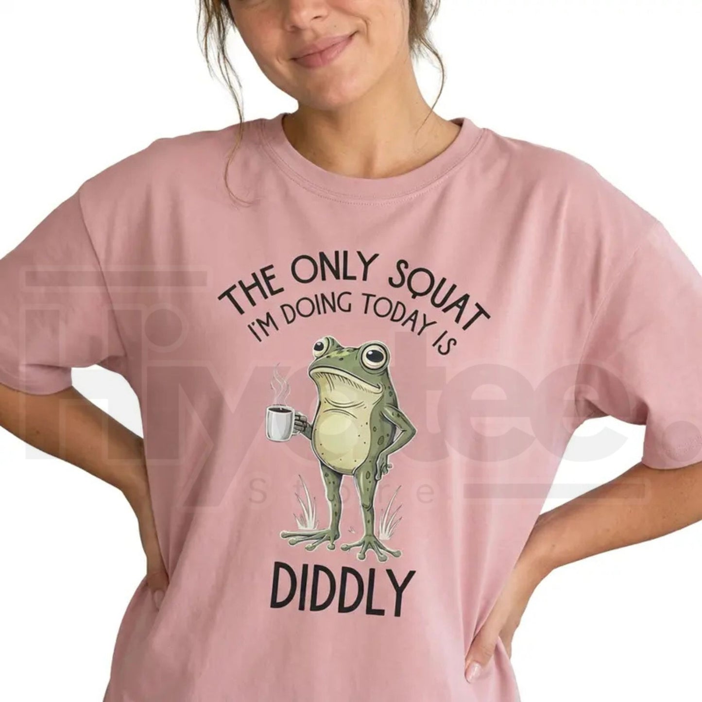 Funny Frog Diddly Squat T-Shirt – Women's Sarcastic Plus Size Graphic Tee