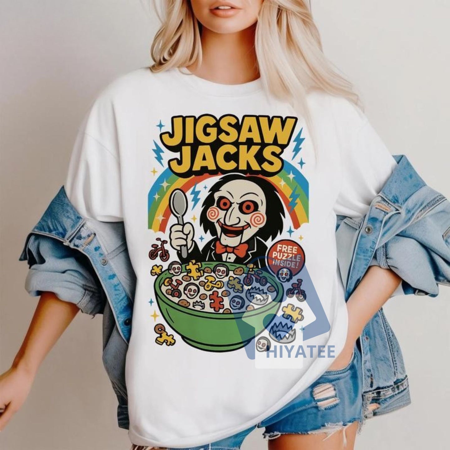 Horror Cereal T-Shirt – Spooky Breakfast Graphic Tee, Funny Killer Cereal Box Halloween Shirt