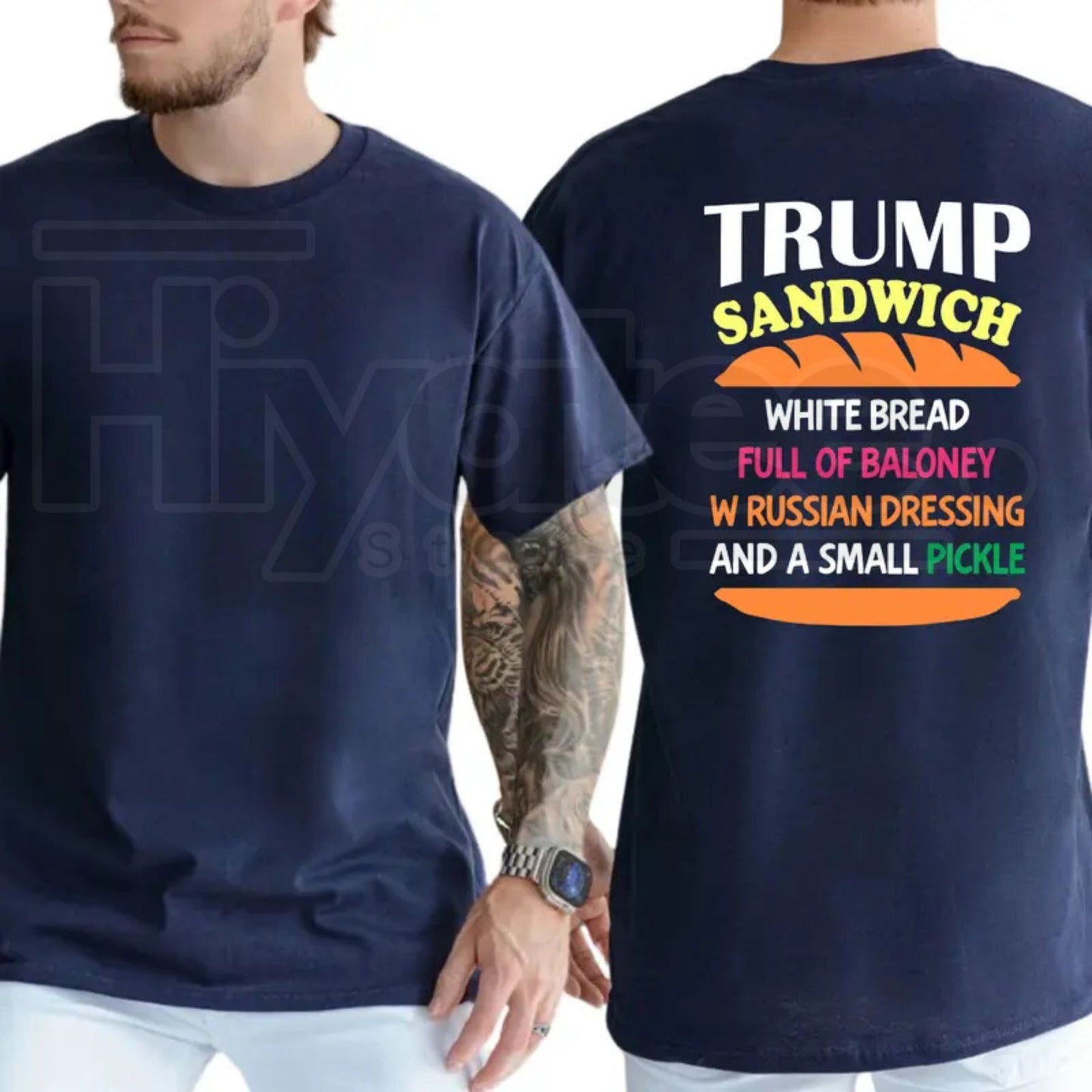 Trump Sandwich T-Shirt – Funny Political Graphic Tee, Sarcastic Liberal & Democrat Statement Shirt