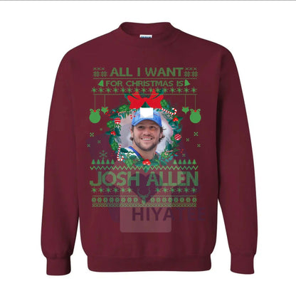 Josh Allen Shirt #17: Buffalo City Football Vintage Sweatshirt, Game Day Pullover, Gift Idea for Football Lovers