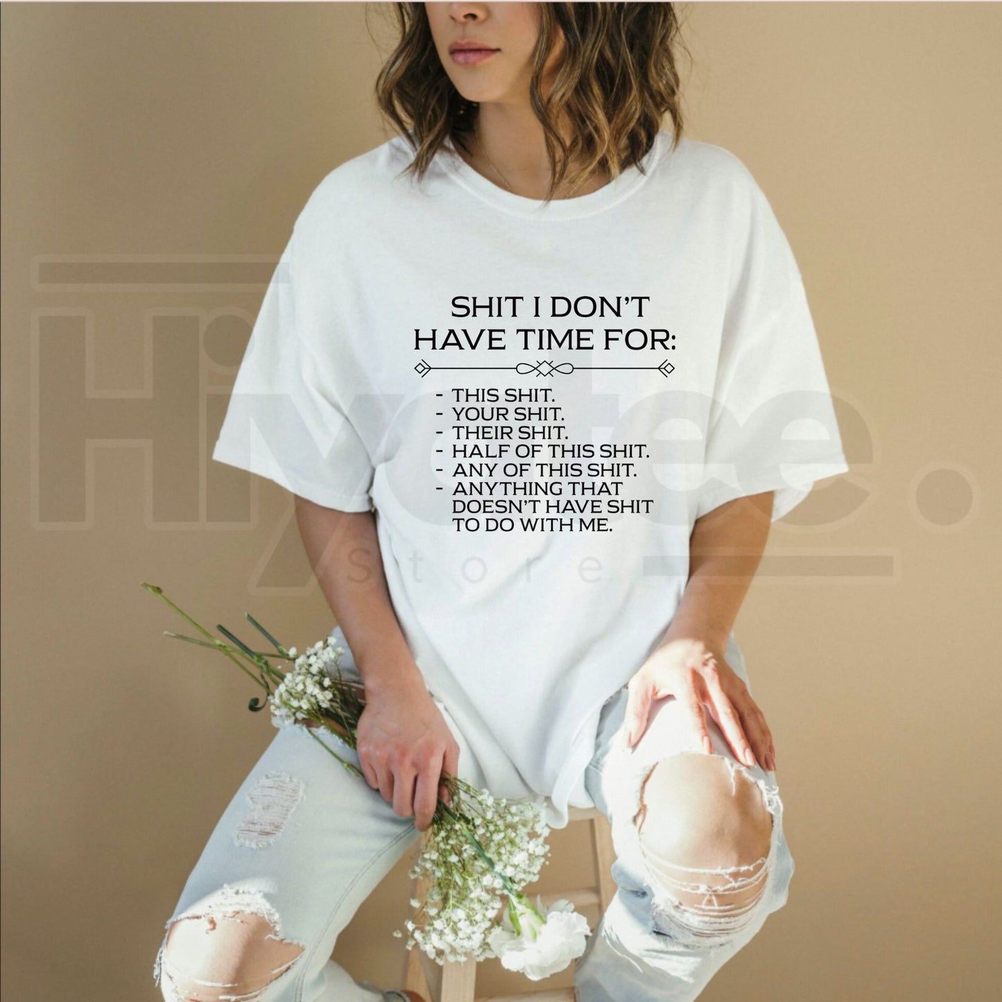 "Shit I Don't Have Time For" – Men's Relaxed Street Style Graphic Top