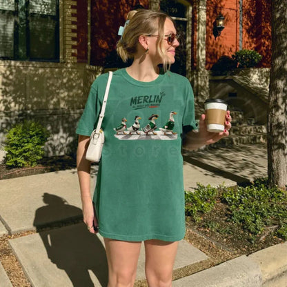 Comfort Colors Merlin Mexico Duck Shirt – Funny Mexico Goose Tee, Retro Flag Brush Stroke Viral Meme Tank Top