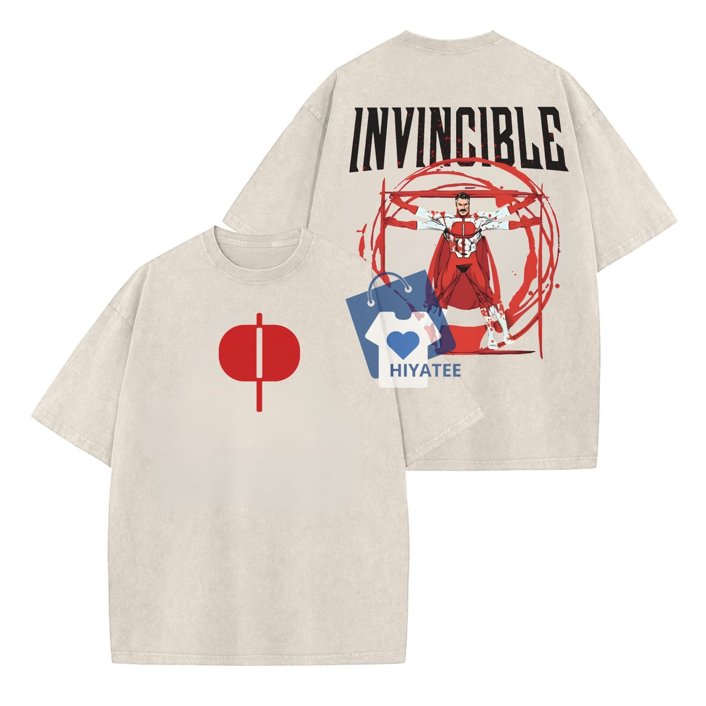Omni Man x Invincible War 2 Shirt – Epic Comic Showdown in Washed Streetwear Style