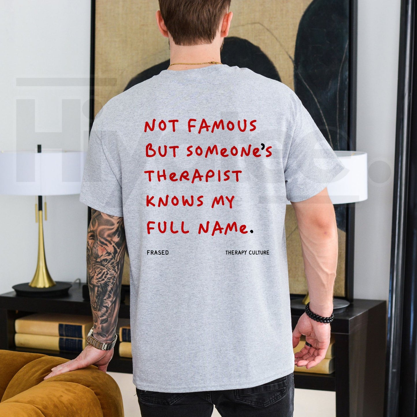 Not Famous But Someone's Therapist Knows My Full Name T-Shirt – Therapy Humor Tee