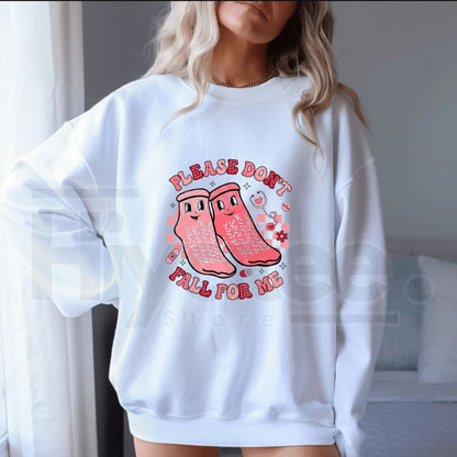 Nurse Valentine's Day Sweatshirt: Please Don't Fall For Me Funny Crewneck