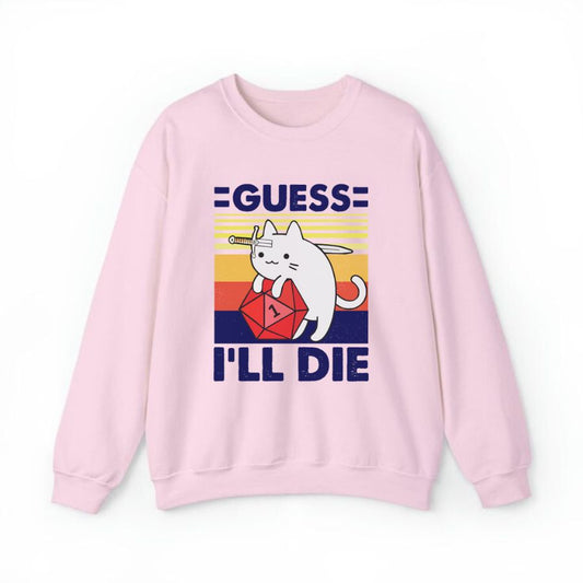 Guess I'll Die Cat, D&D Vintage Shirt, Dice DnD Shirt, 80s Gamer Shirt, D20 Gaming Shirt, Dungeons and Dragons Sweatshirt- Hiyatee