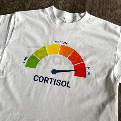 High Cortisol Low Cortisol Funny T-Shirt – Heavyweight Cotton Wellness Tee