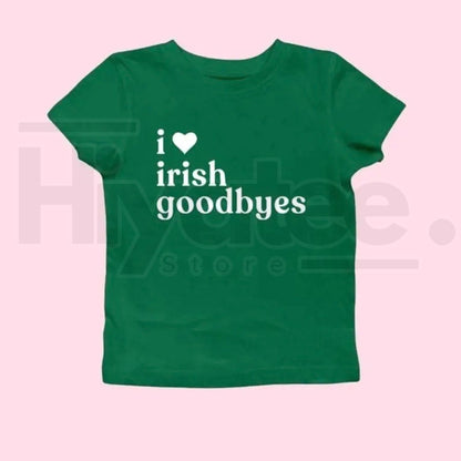 "Irish Goodbye" St. Patrick's Day Baby Tee – Funny St. Paddy's BORG Drinking Shirt