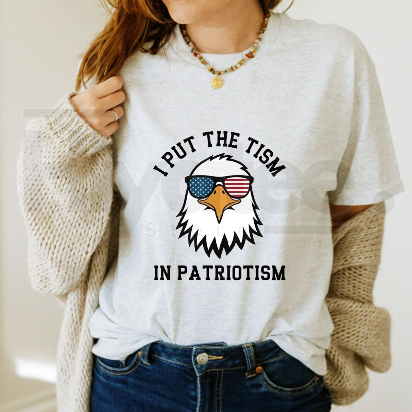 Put The Tism In Patriotism Athletic Eagle T-Shirt – Funny Summer Streetwear Tee