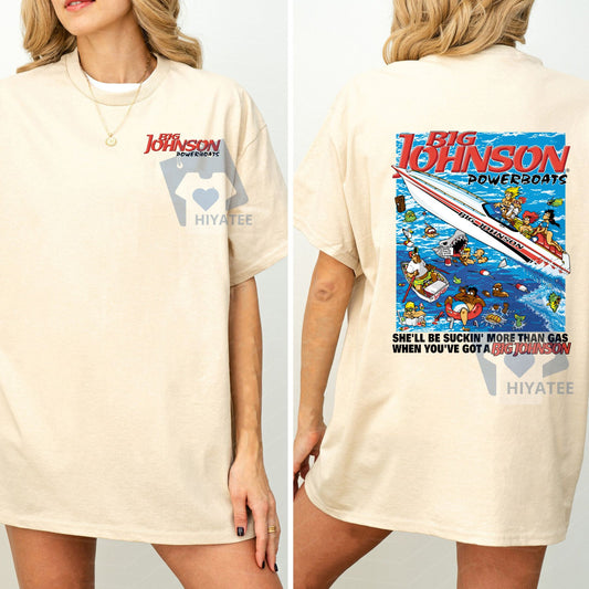 Big Johnson Powerboats T-Shirt – 2-Sided Retro Humor Graphic Tee
