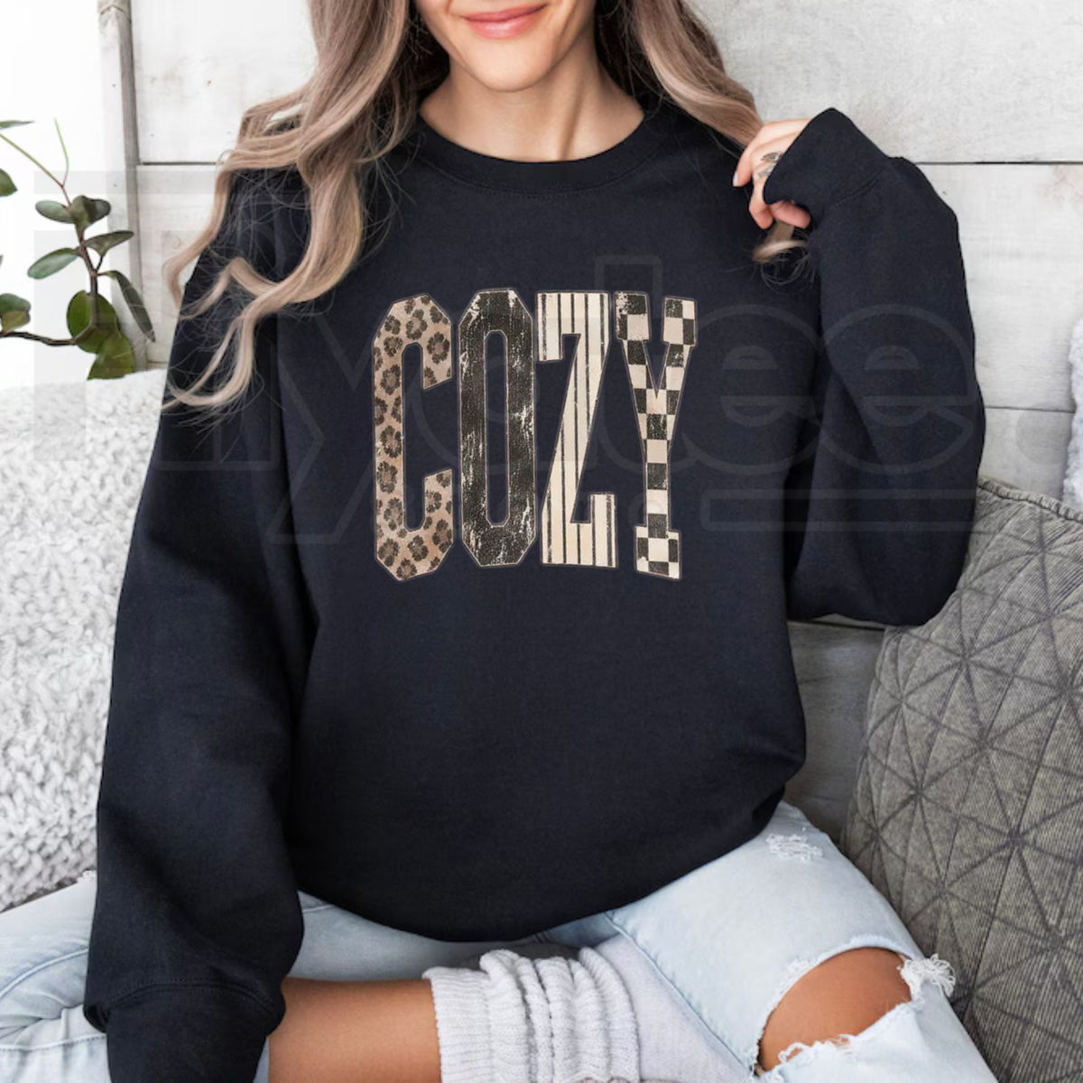 Leopard Stripe Mama Wifey Sweatshirt | Trendy Women's Crewneck Top