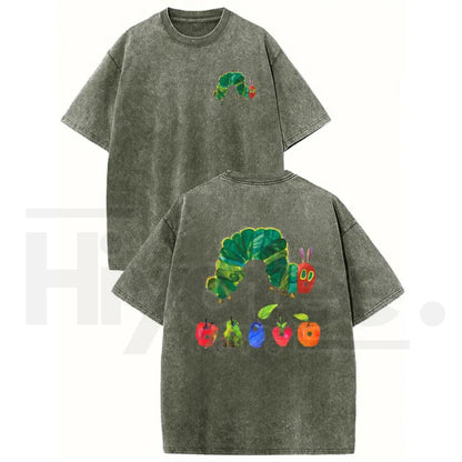 Holafish "The Very Hungry Caterpillar" Vintage Washed T-Shirt – Double-Sided Heavyweight Graphic Tee