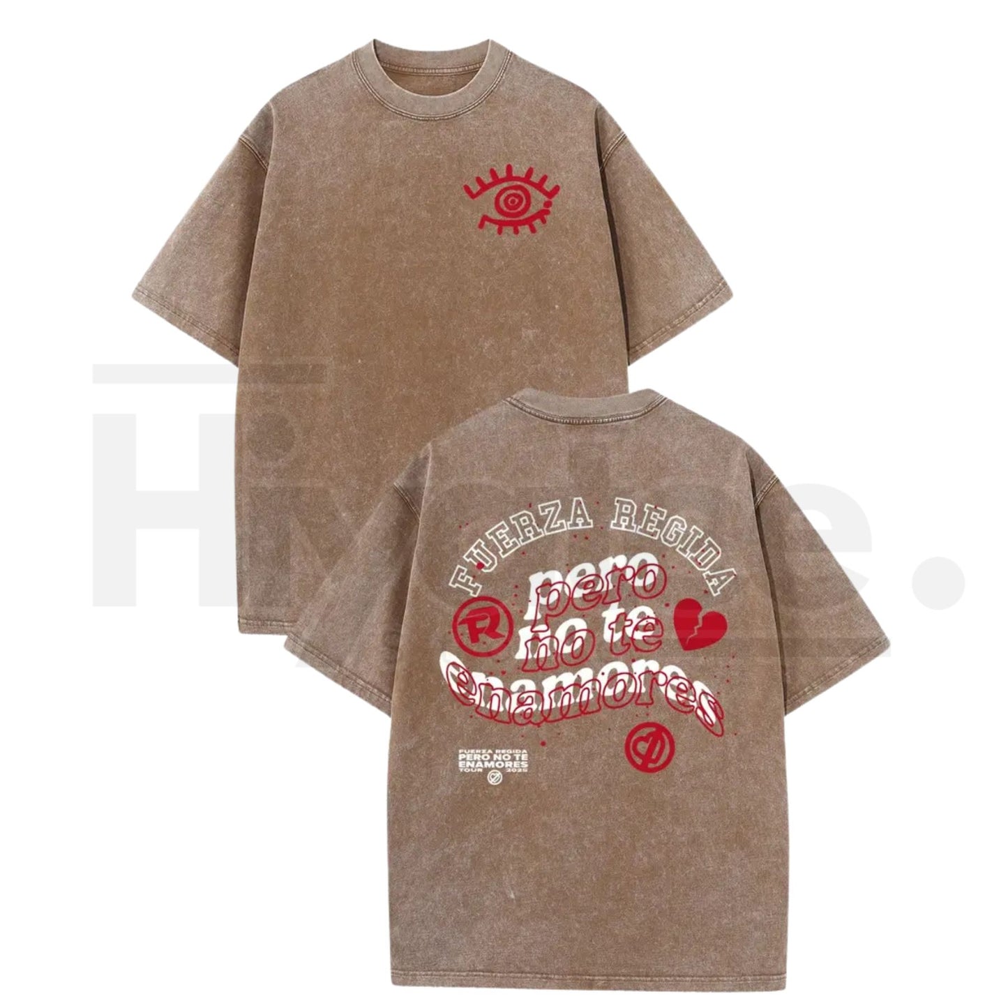 Vintage Latin Eye Graphic Washed T-Shirt – Y2K Oversized 230g Cotton Streetwear Tee